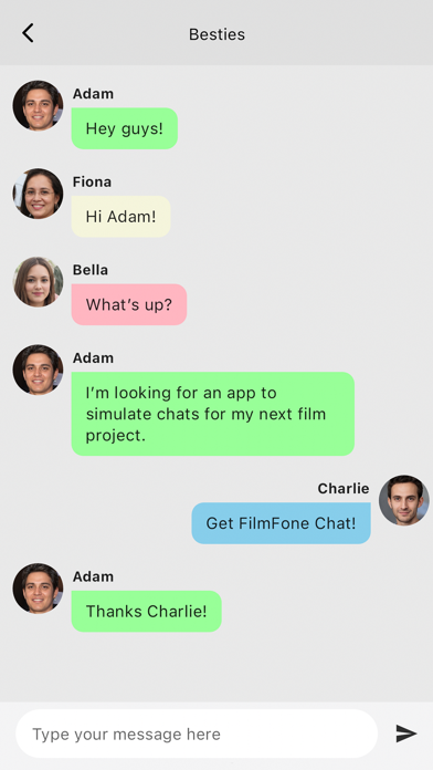 FilmFone Chat App Store screenshot