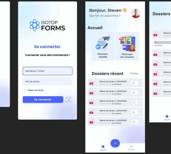 Isotop Forms business application screens